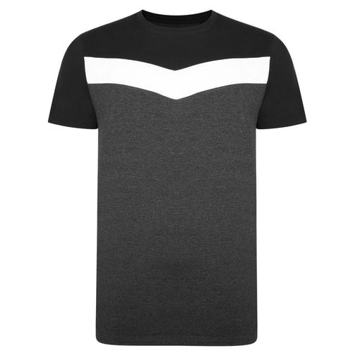 Bigdude Chevron Cut & Sew T-Shirt Anthrazit